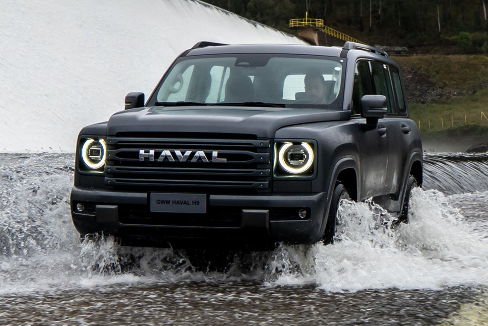GWM Haval H9 2026 é capaz de enfrentar uma profundidade de até 800 mm  — Foto: Divulgação