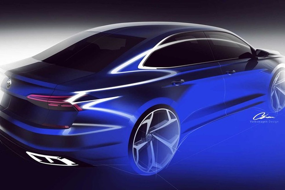 Esboço do Passat 2020 dos Estados Unidos (Foto: Divulgação/Volkswagen) — Foto: Auto Esporte