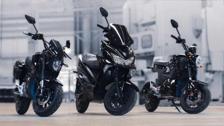 Três modelos de motocicleta elétrica da Mileto
