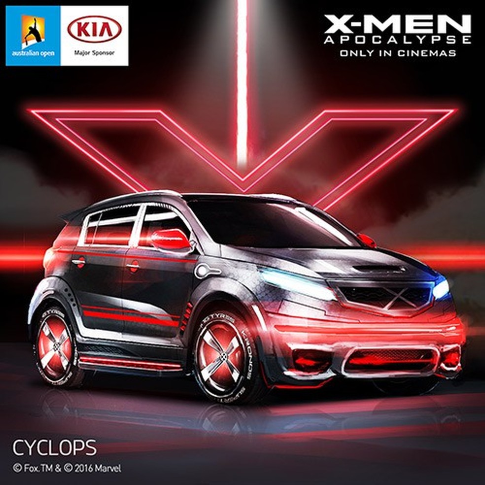 Kia Sportage inspirado no personagem Ciclope, de X-Men: Apocalipse (Foto: Kia) — Foto: Auto Esporte