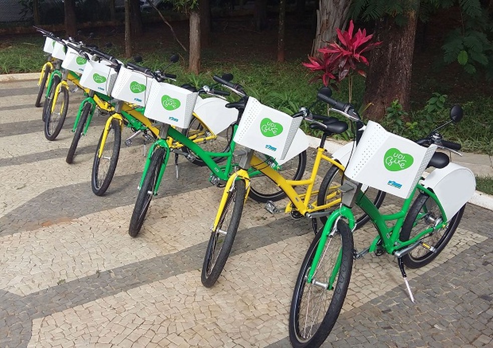 Bicicletas compartilhadas em Uberlândia (MG) — Foto: Divulgação