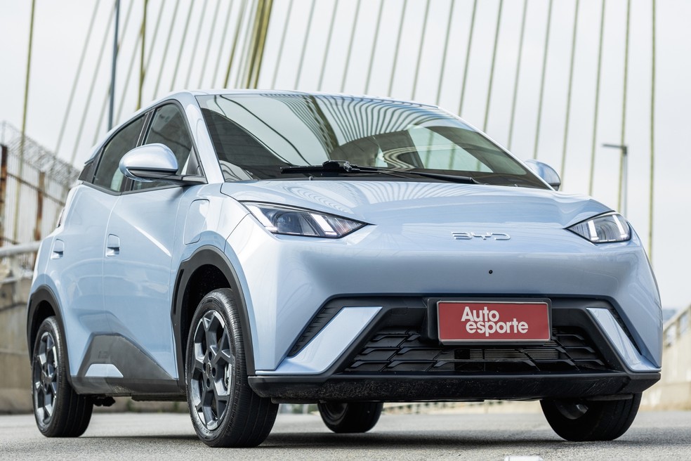 BYD Dolphin Mini atual, sem o sensor LiDAR — Foto: Emerson Lima