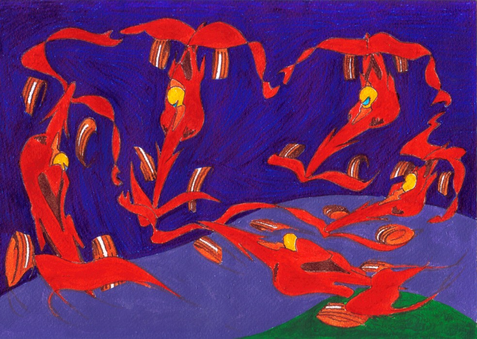 Recriação de A Dança, de Henri Matisse, por Anísio Campos — Foto: Anna Martins Ferreira