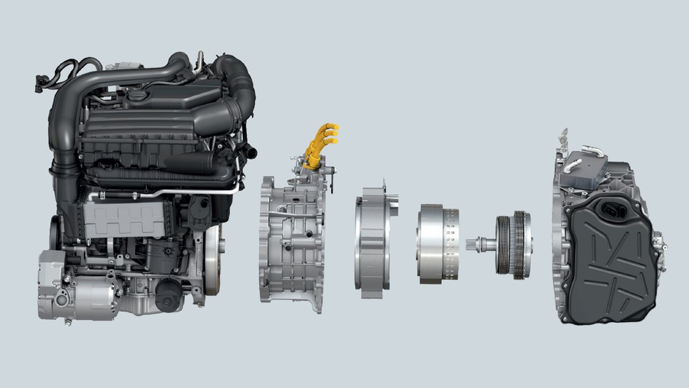  Para usar o motor 1.5 TSI Evo2 em seus futuros híbridos flex, a Volkswagen utilizará o câmbio DSG em seus produtos nacionais — Foto: Divulgação