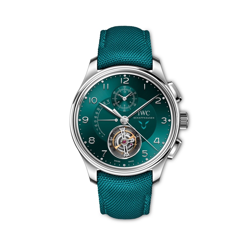 Portugieser Tourbillon Rétrograde Chronograph Lewis Hamilton é o terceiro relógio da IWC feito em parceria com o piloto — Foto: Divulgação