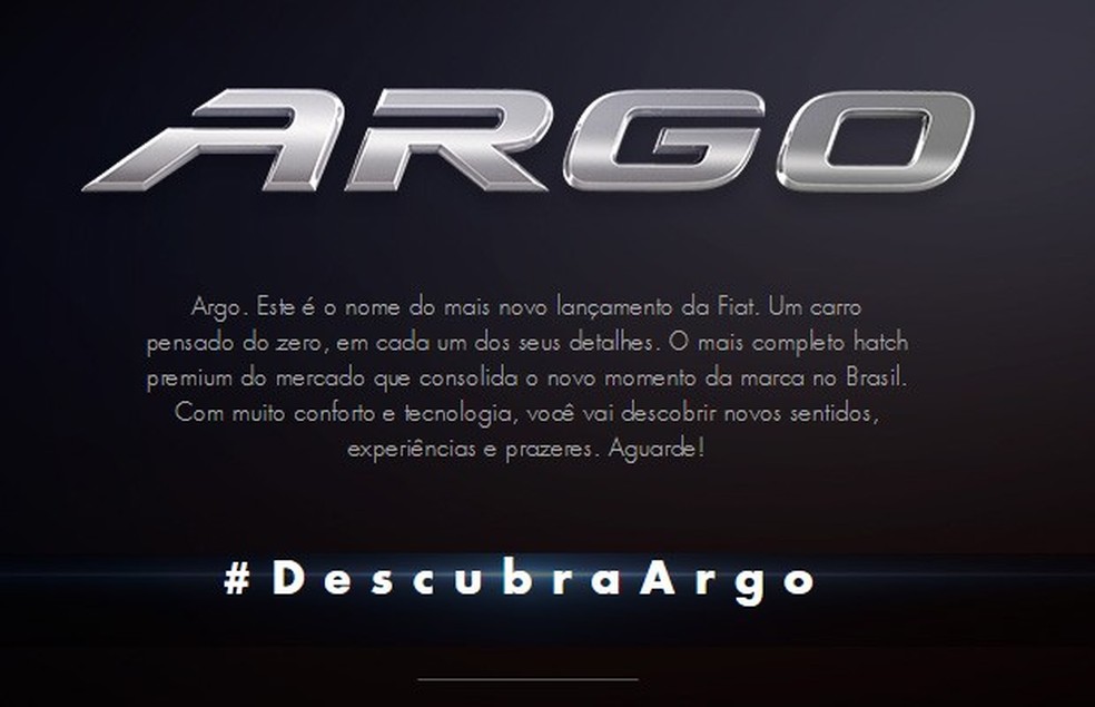 Fiat Argo será o novo hatch da marca no Brasil (Foto: Reprodução) — Foto: Auto Esporte