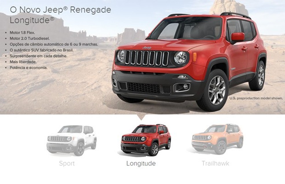 Jeep Renegade Longitude (Foto: Reprodução) — Foto: Auto Esporte