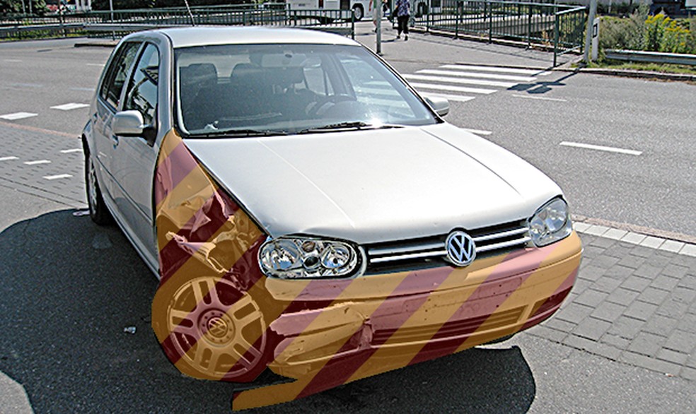 Carro após acidente (Foto: Matti Mattila | Auto News Brasil) — Foto: Auto Esporte
