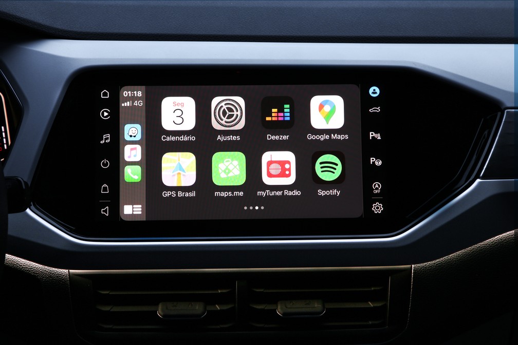 Nova central multimídia do Volkswagen T-Cross 2021 — Foto: Divulgação