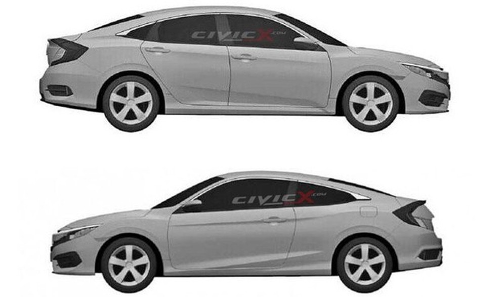 Patente do Honda Civic 2016 Coupe e Sedan lateral (Foto: Reprodução) — Foto: Auto Esporte