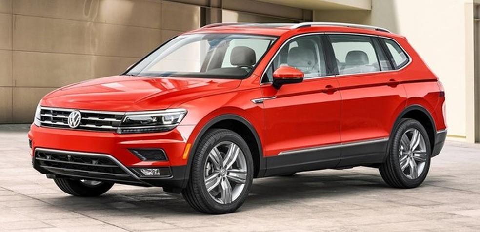 O Tiguan Allspace terá esse nome no mercado europeu e, provavelmente, também no Brasil (Foto: Divulgação) — Foto: Auto Esporte