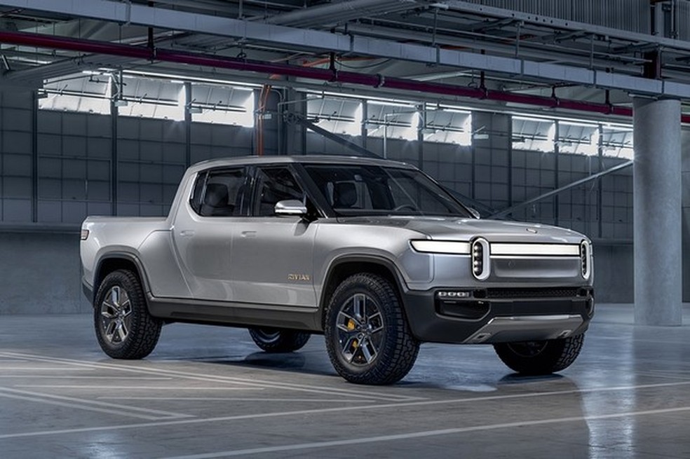 Rivian R1T é outro modelo quadradinho do segmento (Foto: Divulgação) — Foto: Auto Esporte
