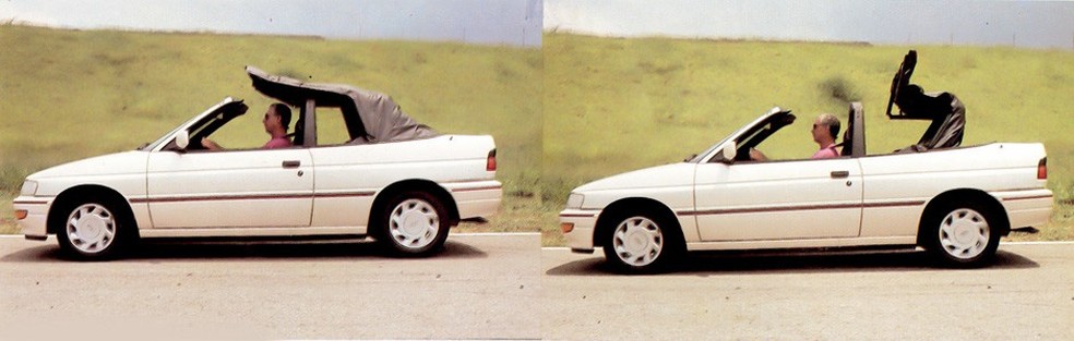 O ciclo de abertura ou fechamento da capota consome apenas dez segundos. O acionamento é eletro-hidráulico, dispensando qualquer auxílio manual (Foto: Arquivo/Auto News Brasil) — Foto: Auto Esporte