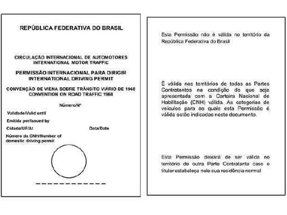 Permissão Internacional para Dirigir (PID) — Foto: Divulgação