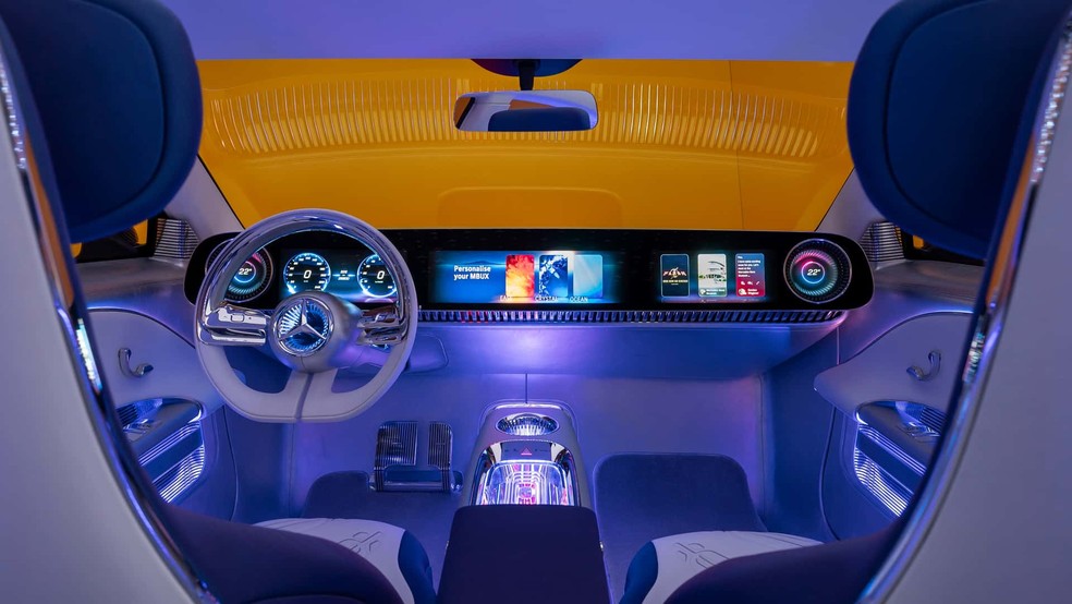 Peinel do Mercedes-Benz CLA Concept adota um estilo futurista — Foto: Divulgação