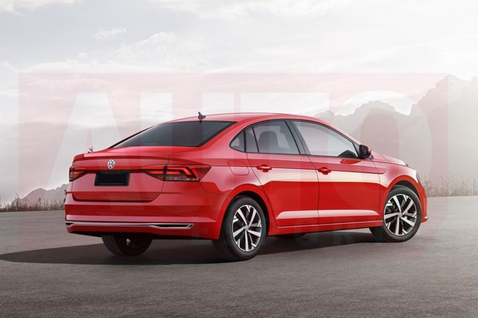 Projeção Volkswagen Virtus (Foto: João Kleber/ Auto News Brasil) — Foto: Auto Esporte