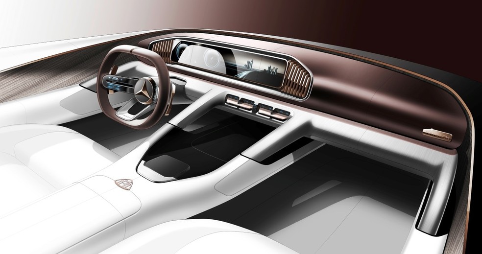 Interior do conceito de SUV da Maybach — Foto: Divulgação