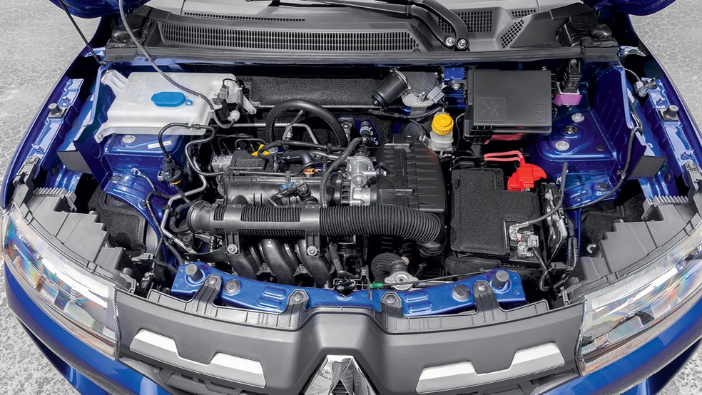 Renault Kwid manteve o motor 1.0 SCe de três cilindros — Foto: Leo Sposito/Autoesporte