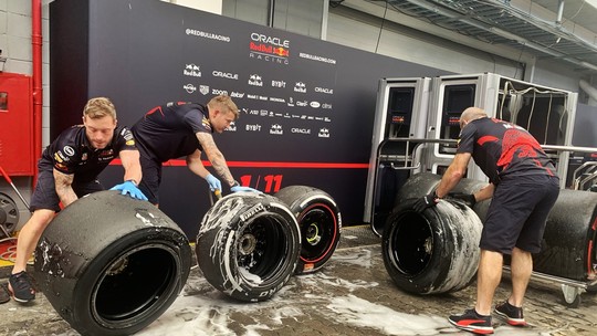 Por que é obrigatório limpar e lavar os pneus dos carros de F1 entre os treinos e a corrida?