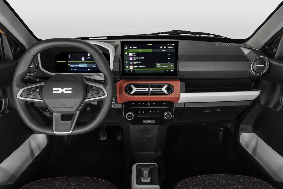 Novo Dacia Spring elétrico tem a cabine modernizada — Foto: Divulgação