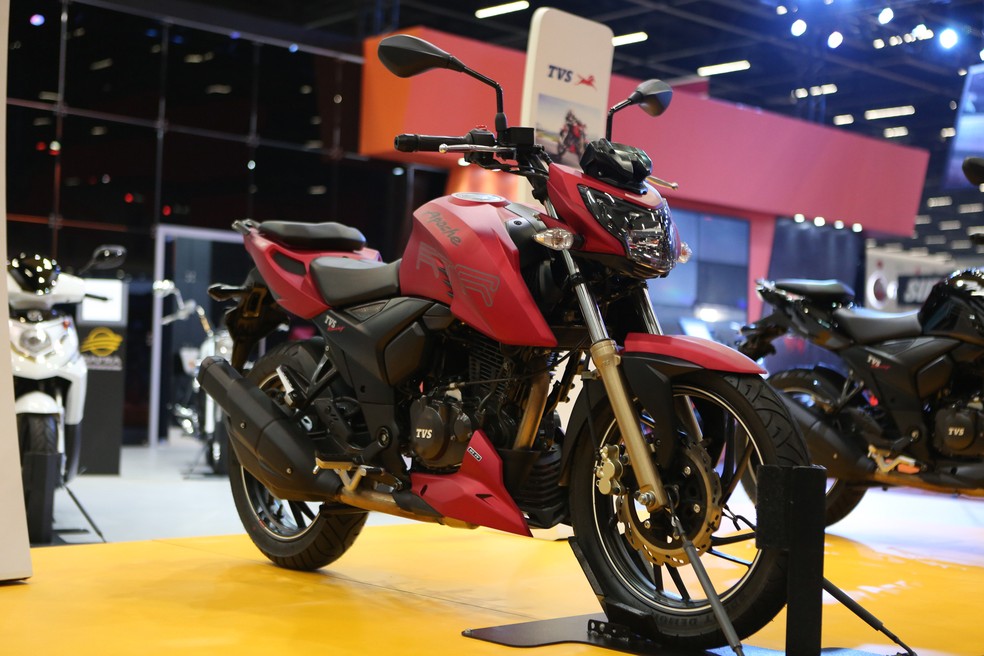 Dafra Apache RTR no Salão Duas Rodas 2017  — Foto: Marcelo Brandt/G1