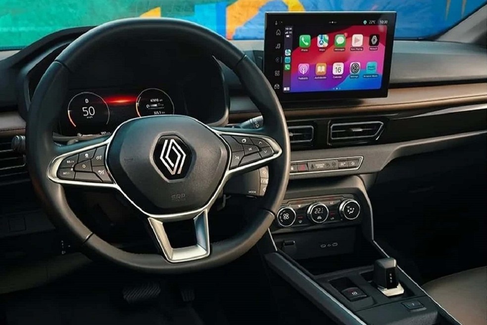 Renault Kardian 2026 terá central multimídia maior — Foto: Reprodução/Kardian Black