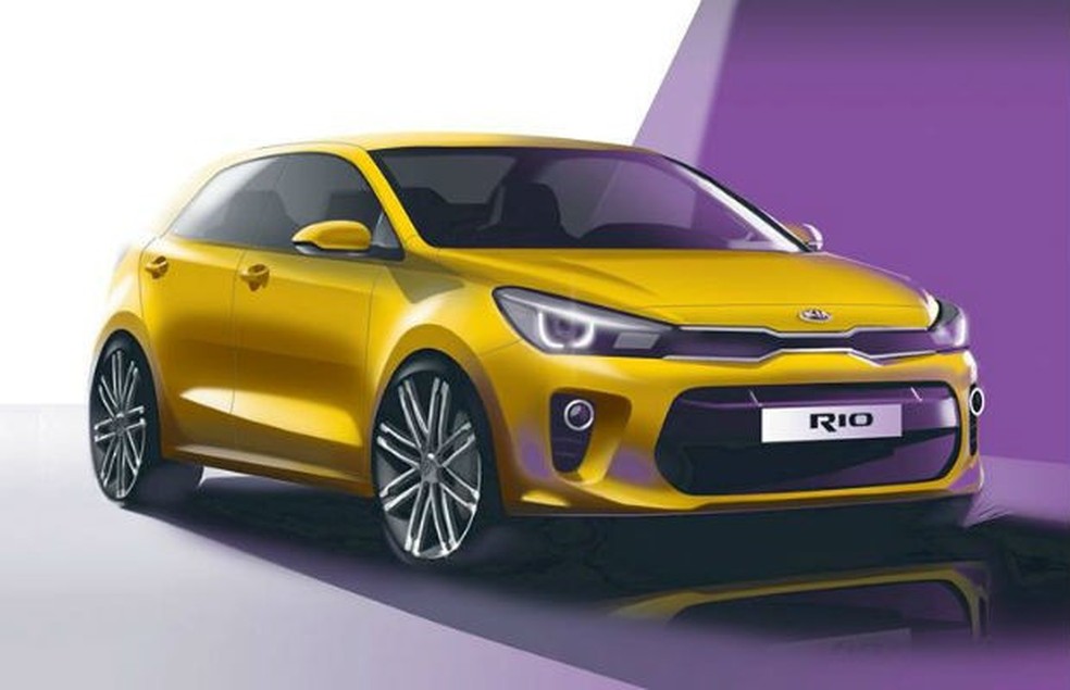 Teaser da quarta geração Kia Rio (Foto: Divulgação/Facebook) — Foto: Auto Esporte