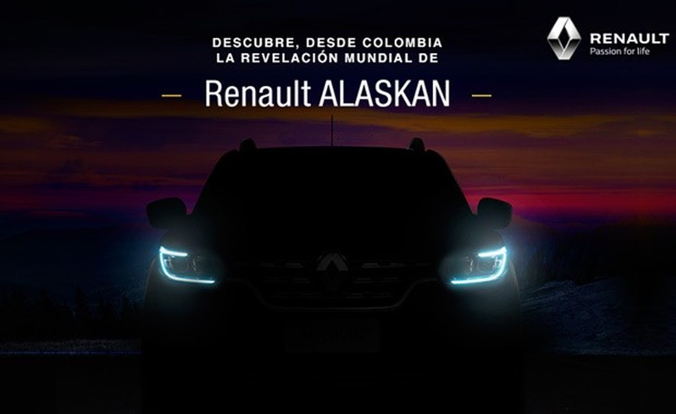 Teaser do alnçamento da noova picapea Renault Alaskan (Foto: Divulgação) — Foto: Auto Esporte