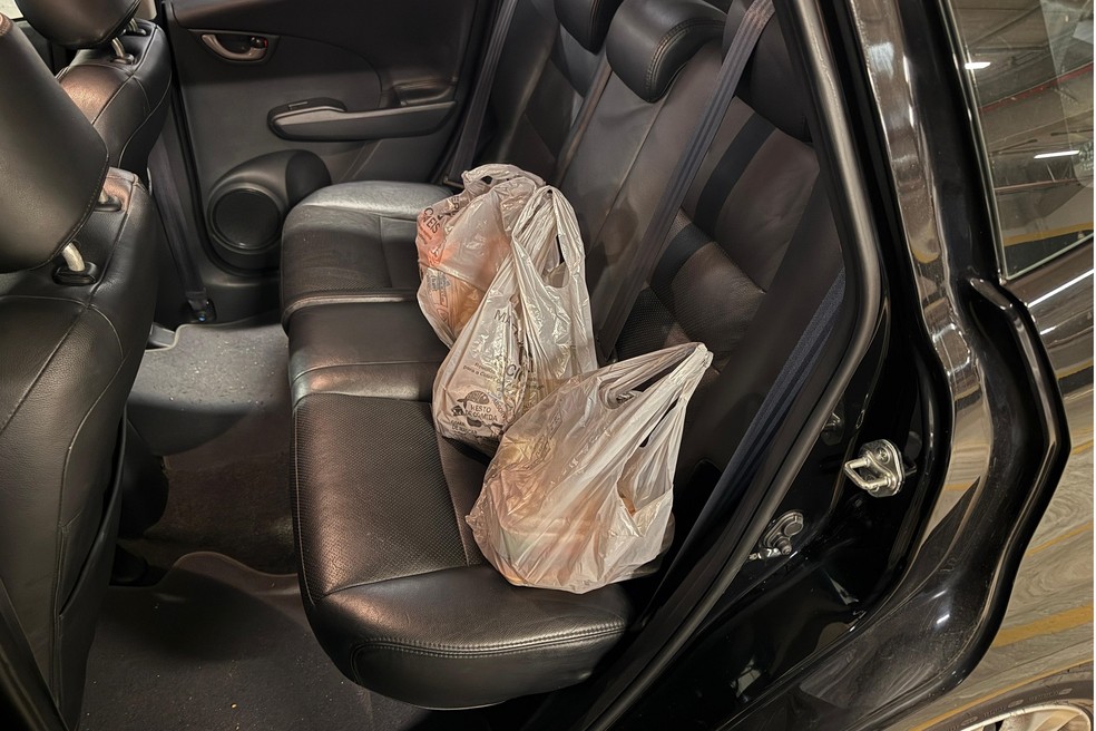 Compras soltas no banco traseiro podem ser projetadas para frente em acidentes — Foto: André Paixão/Auto News Brasil