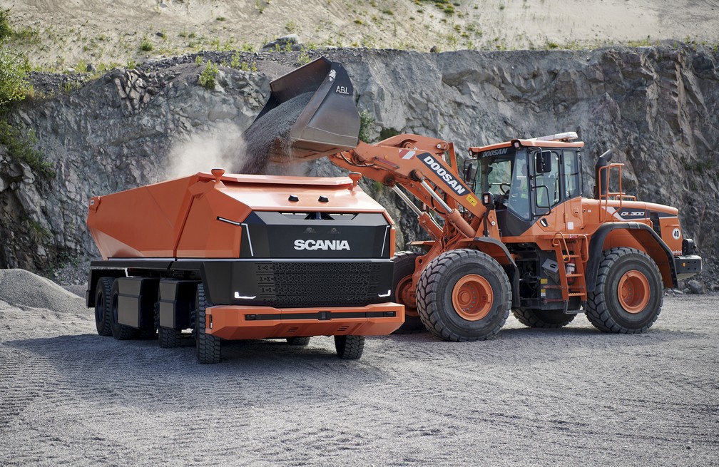 Caminhão autônomo sem cabine da Scania — Foto: Divulgação