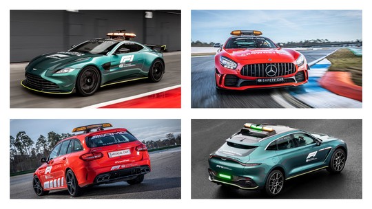 F1 2021: Mercedes mantém cor “Ferrari” e Aston Martin estreia como safety-car; carro-médico terá SUV e perua fora de linha