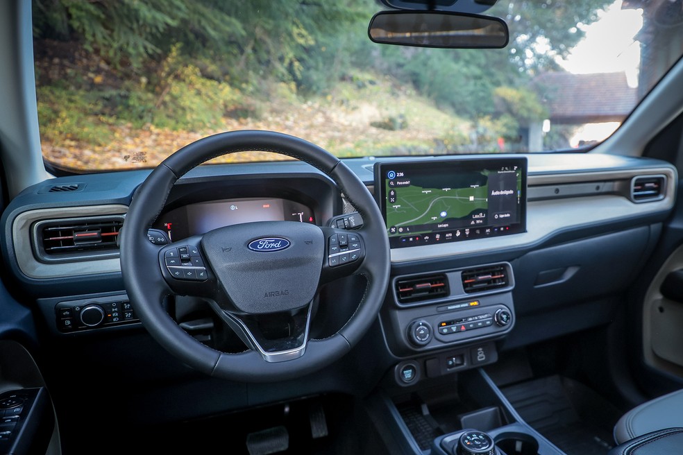 Ford Maverick Hybrid 2025 terá acabamento interno mais claro — Foto: Divulgação/Ford