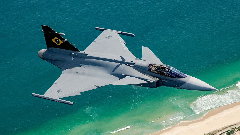 O nome Gripen vem de grifo, criatura mitológica milenar que é metade águia, metade leão — e 100% símbolo da Saab — Foto: Divulgação