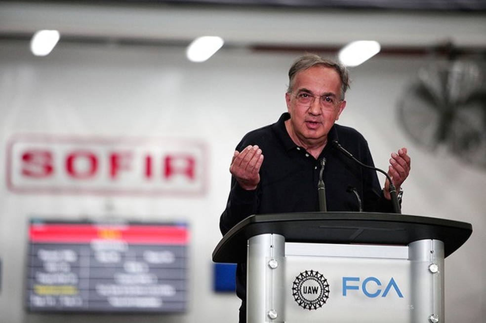 Sergio Marchionne, CEO da FCA, em evento na fábrica de Sterling Heights, Michigan (Foto: Bill Pugliano/Getty Images) — Foto: Auto Esporte