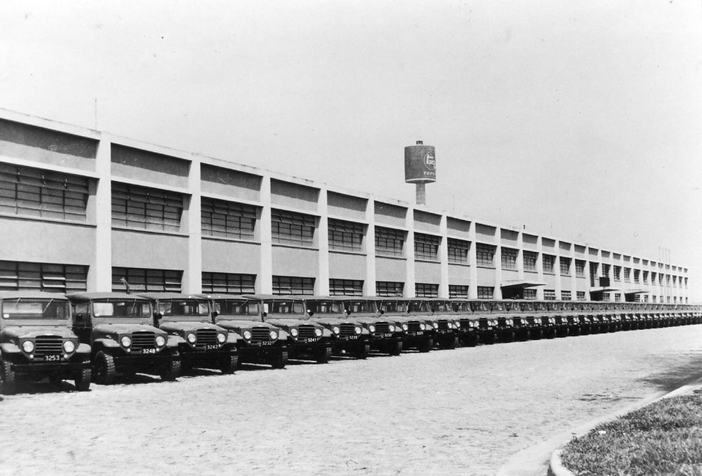Fábrica da Toyota em São Bernardo do Campo nos anos 1960 — Foto: Divulgação
