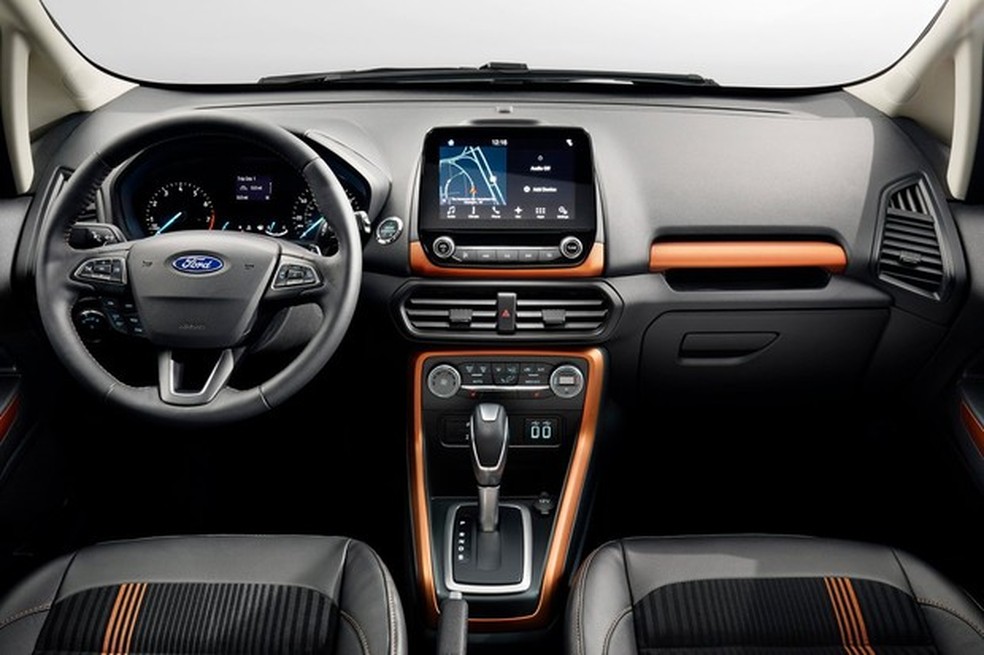 Detalhes do interior do EcoSport podem seguir a cor da carroceria (Foto: Divulgação) — Foto: Auto Esporte