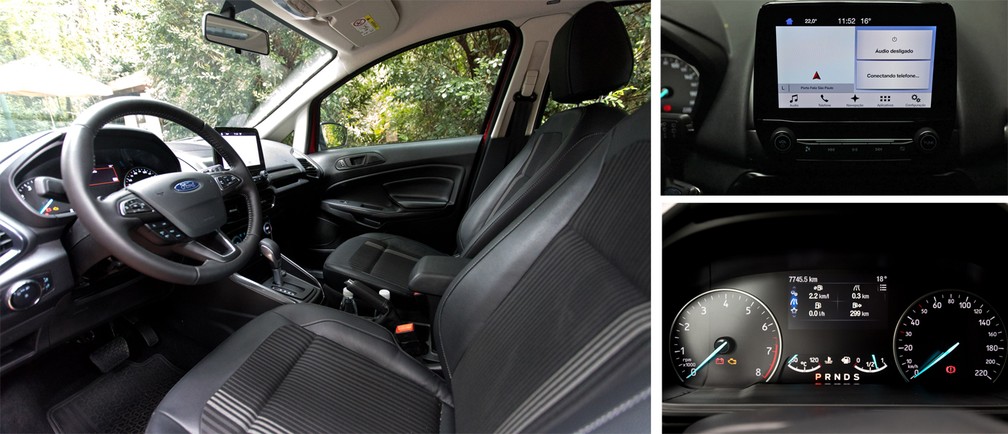 Interior do Ford EcoSport FreeStyle 2018 — Foto: Marcelo Brandt / G1