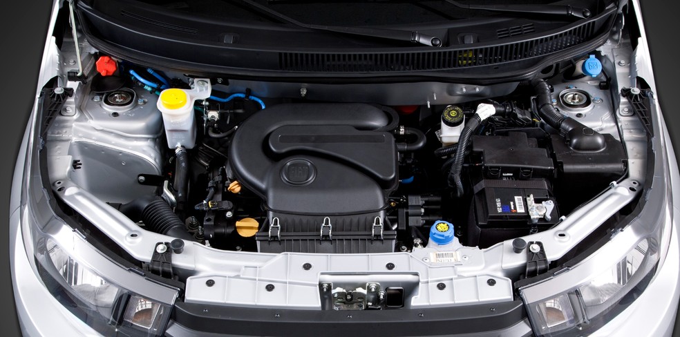 Motor do Fiat Mobi é o veterano 1.0 Fire de quatro cilindros — Foto: Divulgação