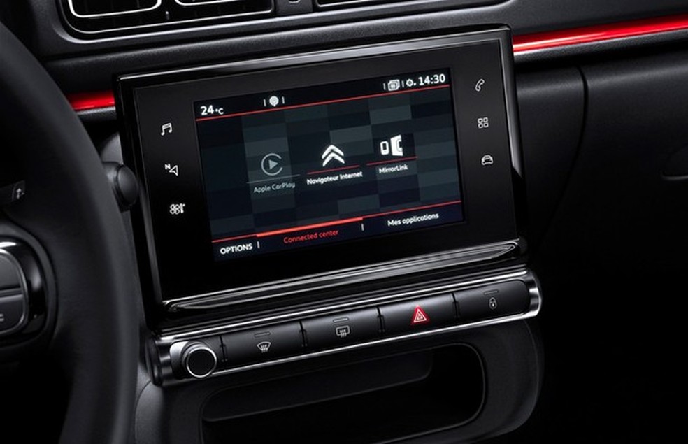 Interior do novo Citroën C3 (Foto: Divulgação) — Foto: Auto Esporte
