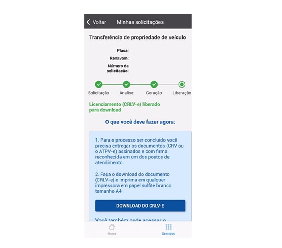O aplicativo mostra todas as etapas do procedimento em tempo real — Foto: Divulgação