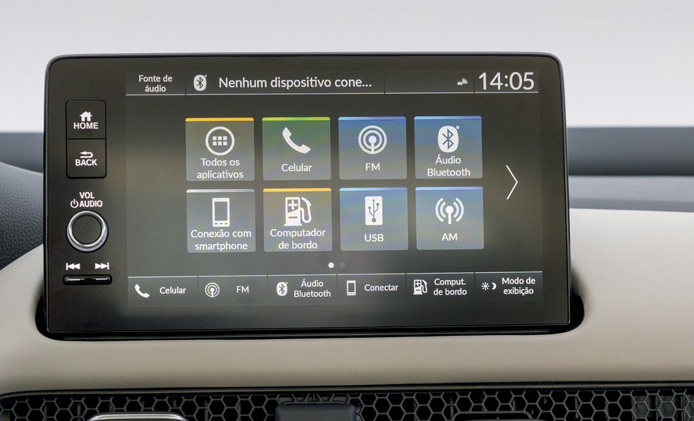 Central multimídia do Honda ZR-V já tinha 9 polegadas no Brasil; agora, há Android Auto sem fio — Foto: Renato Durães/Autoesporte