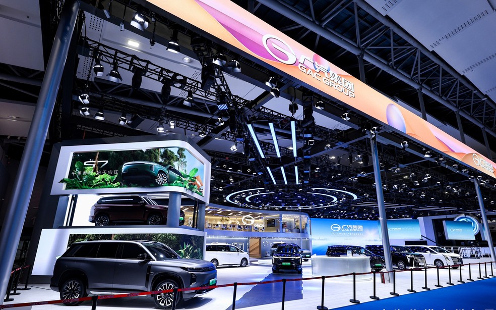 Estande da GAC no Salão de Guangzhou — Foto: Divulgação