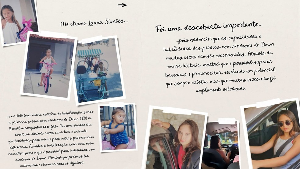 Laura Simões compartilhou carta em seu Instagram contando sobre a importância de sua conquista  — Foto: Reprodução/Instagram @lauraanormal