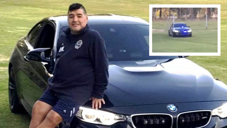 Maradona com sua BMW M4 Coupé