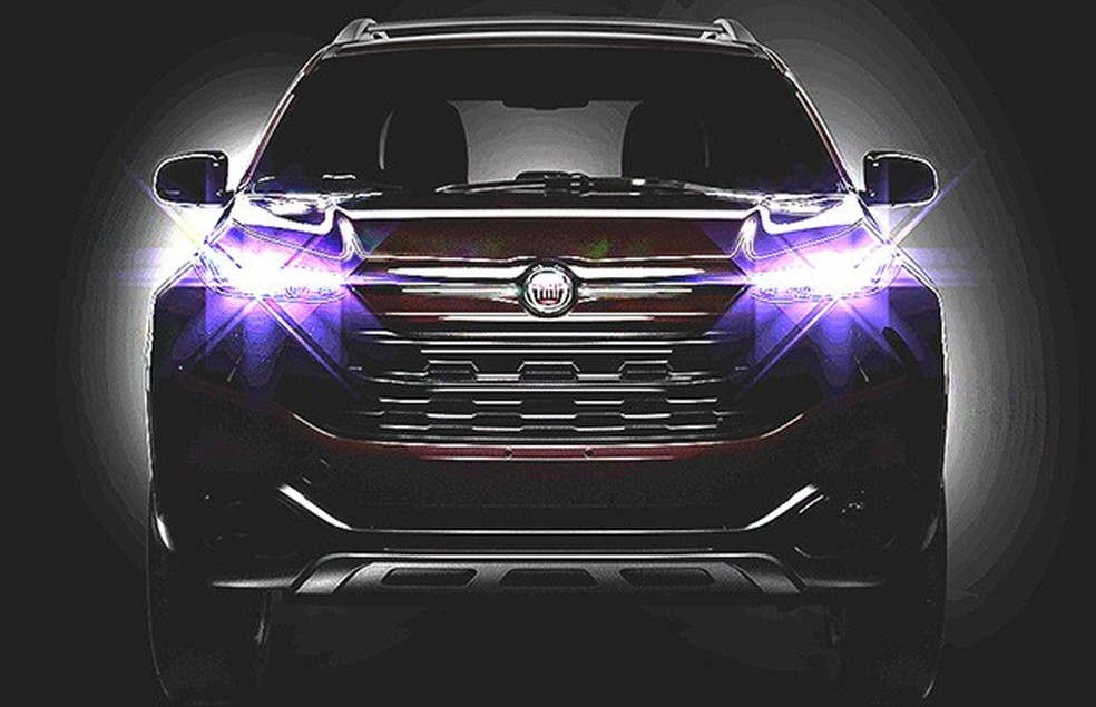 Teaser da Fiat Toro clareado para revelar alguns dos detalhes dianteiros (Foto: Fiat) — Foto: Auto Esporte