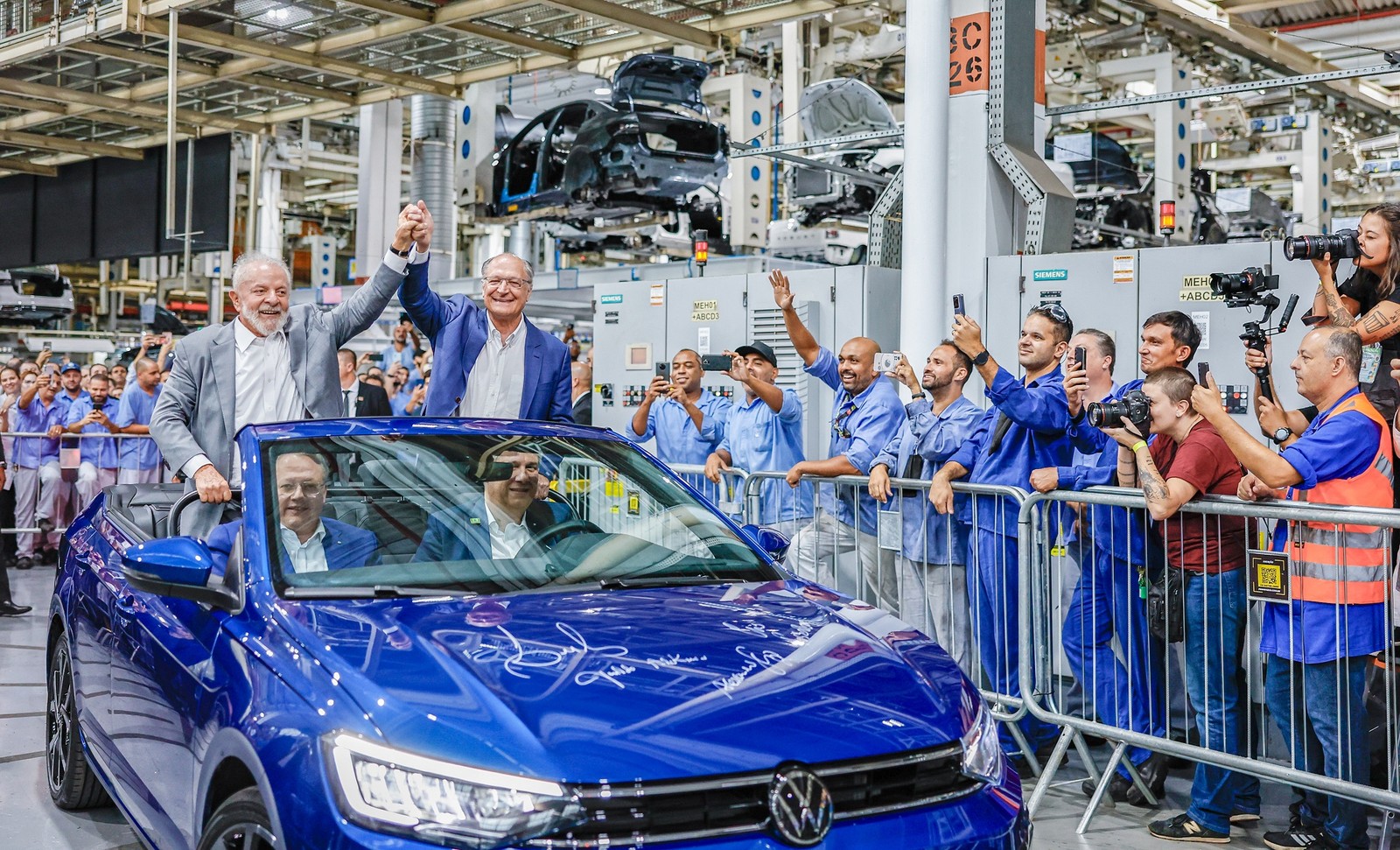 Lula e Alckmin na Volkswagen — Foto: Ricardo Stuckert/PR