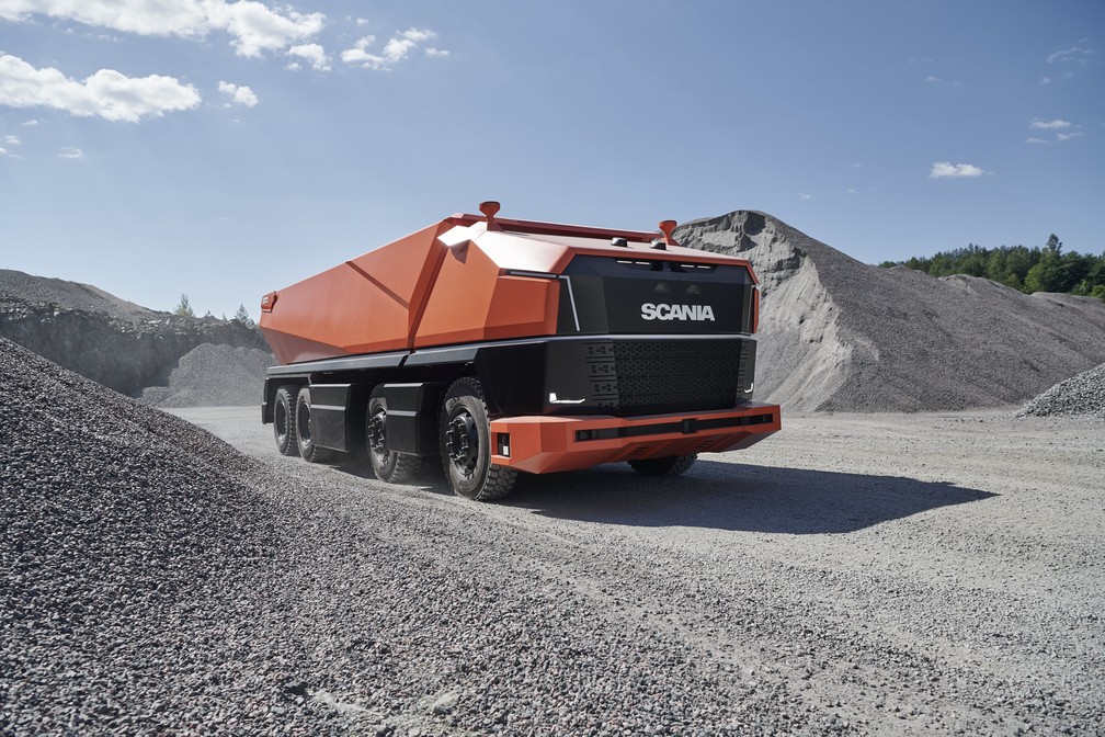 Caminhão autônomo sem cabine da Scania — Foto: Divulgação