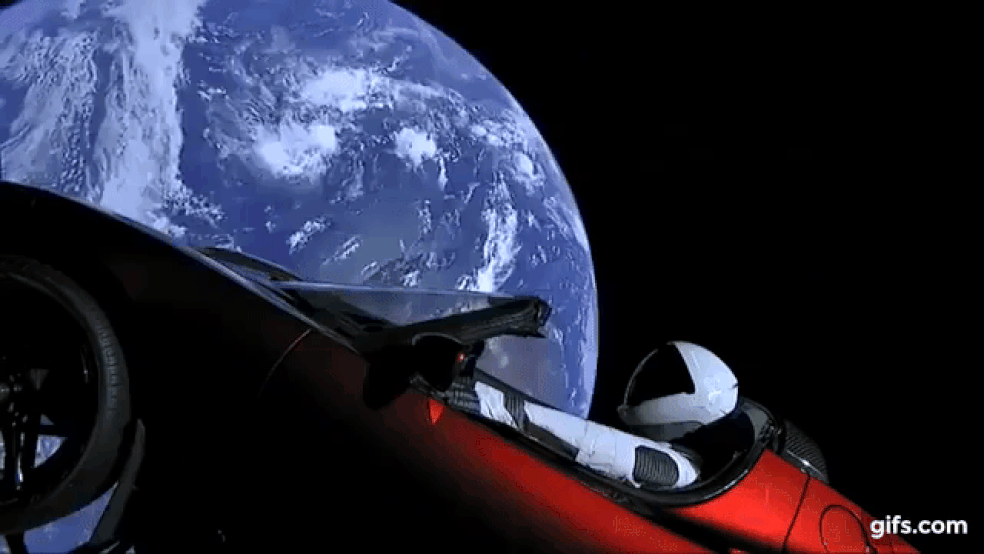 Gif Tesla Roadster em Marte (Foto: Divulgação) — Foto: Auto Esporte