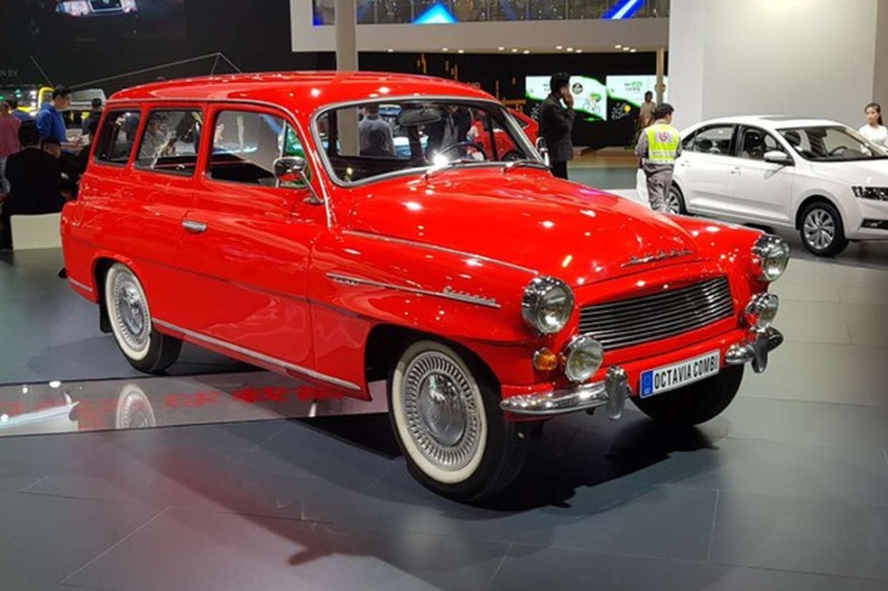 Octavia Combi no Salão de Xangai 2019 (Foto: Julio Cabral / Auto News Brasil) — Foto: Auto Esporte