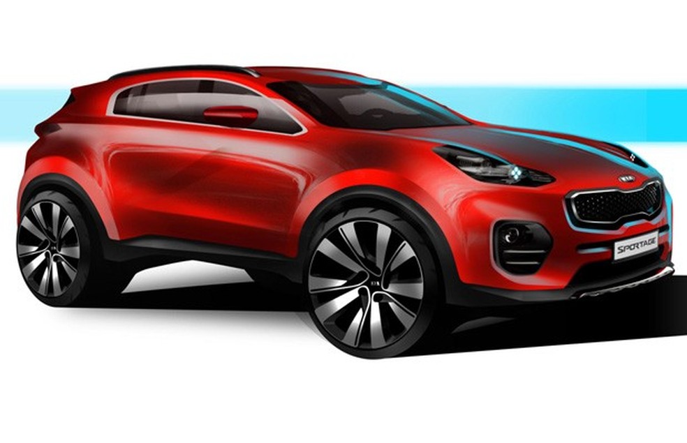 Novo Kia Sportagem aparece em esboço oficial (Foto: Divulgação) — Foto: Auto Esporte